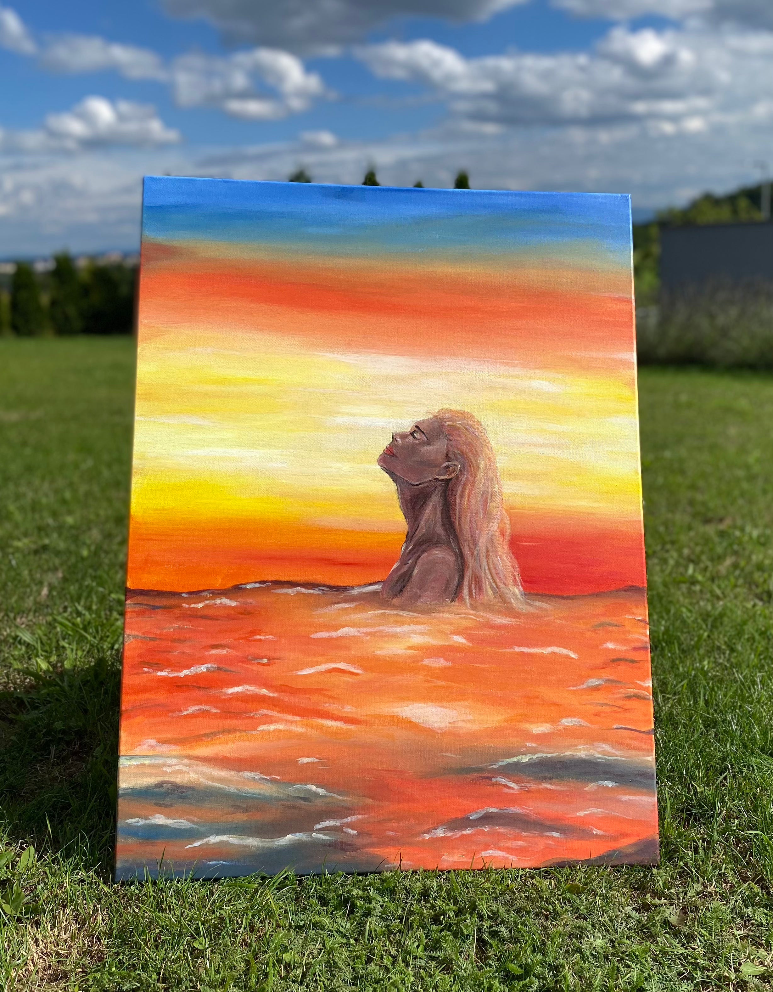 Sleeping Sea - canvas painting / ORIGINAL
