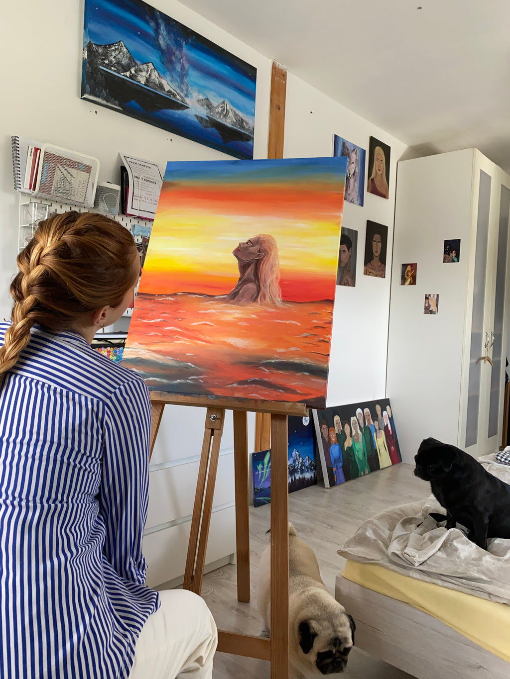 Sleeping Sea - canvas painting / ORIGINAL