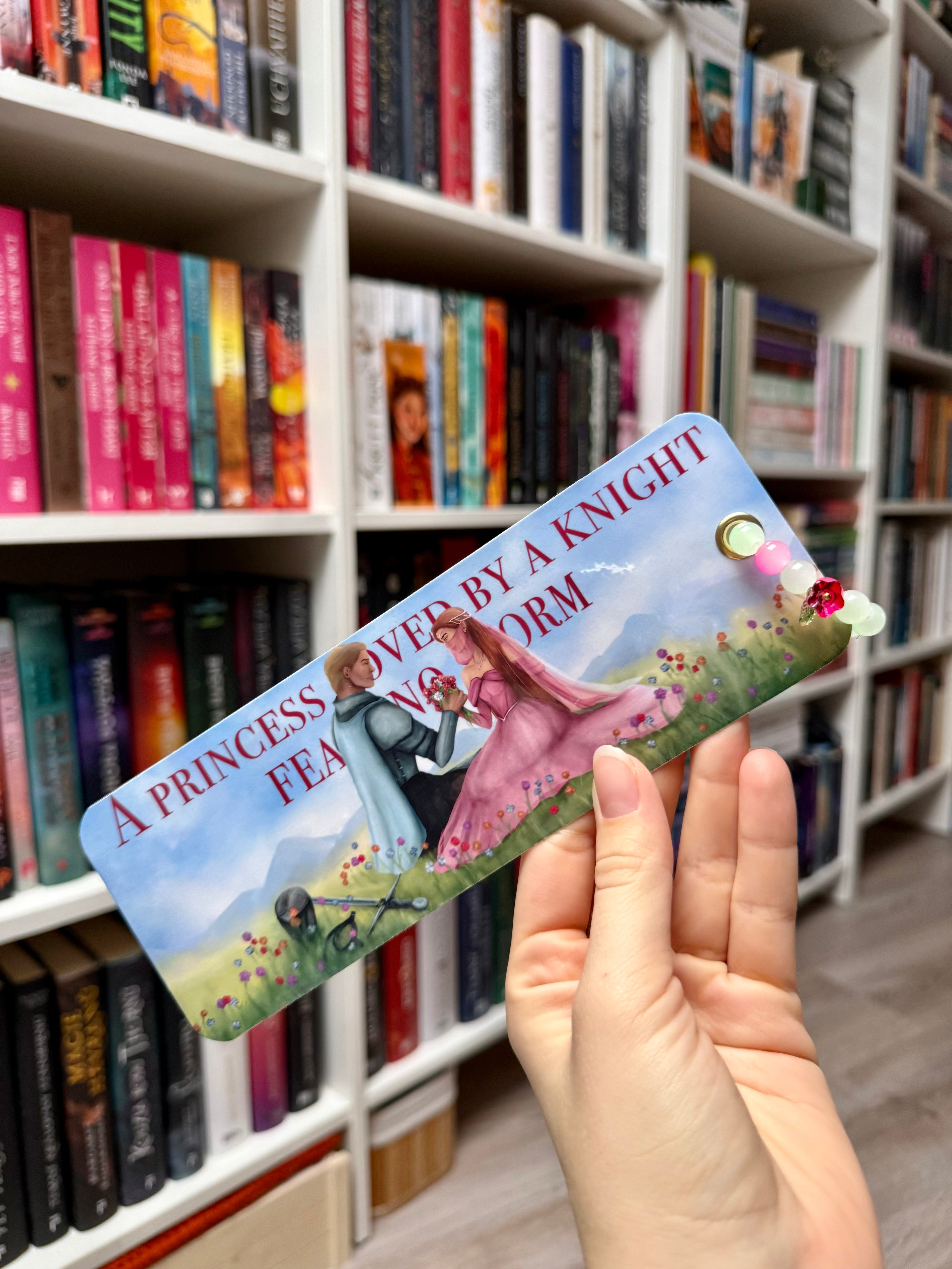 Knight & Princess - bookmark with charms