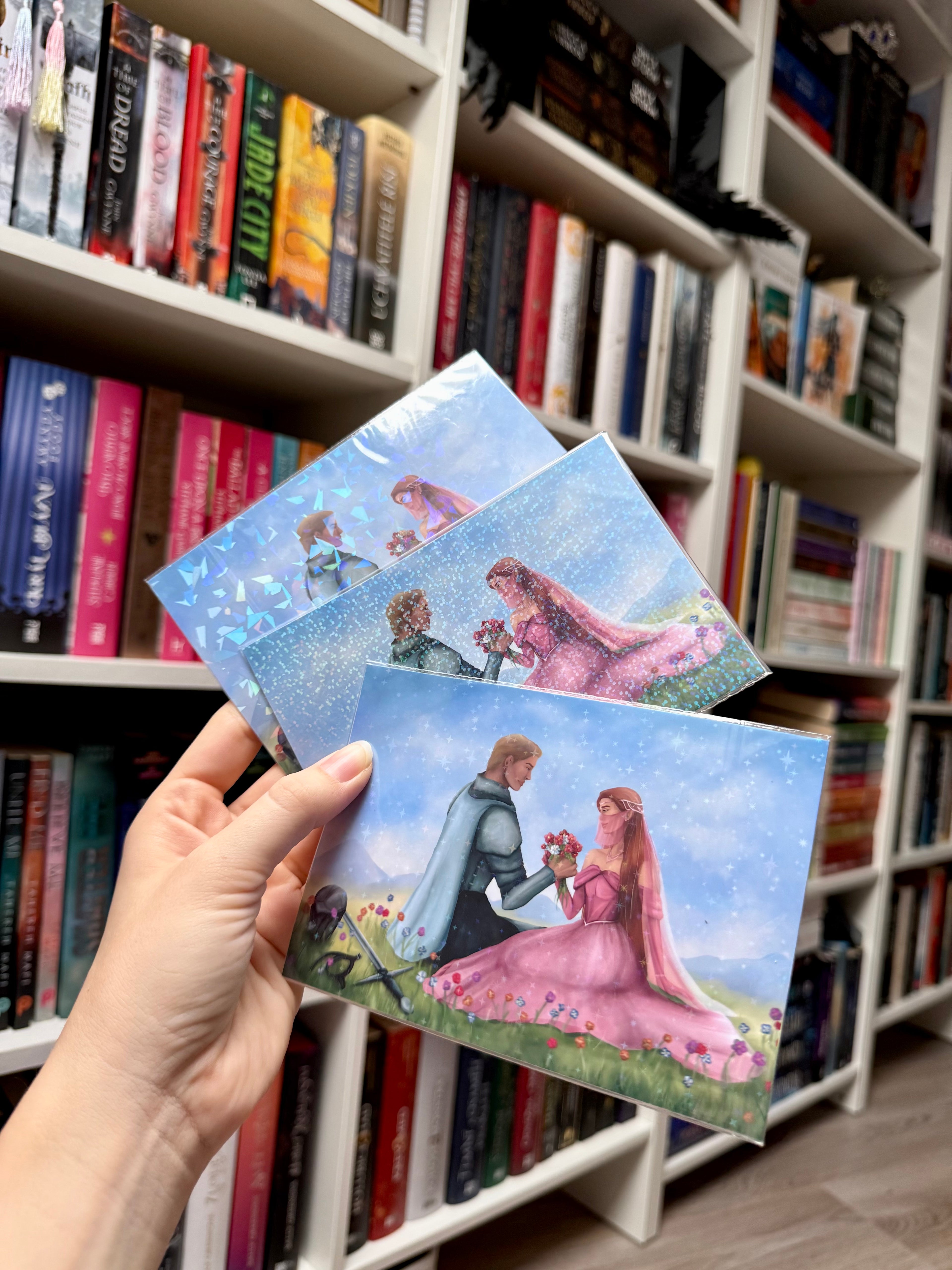 Knight & princess - postcard