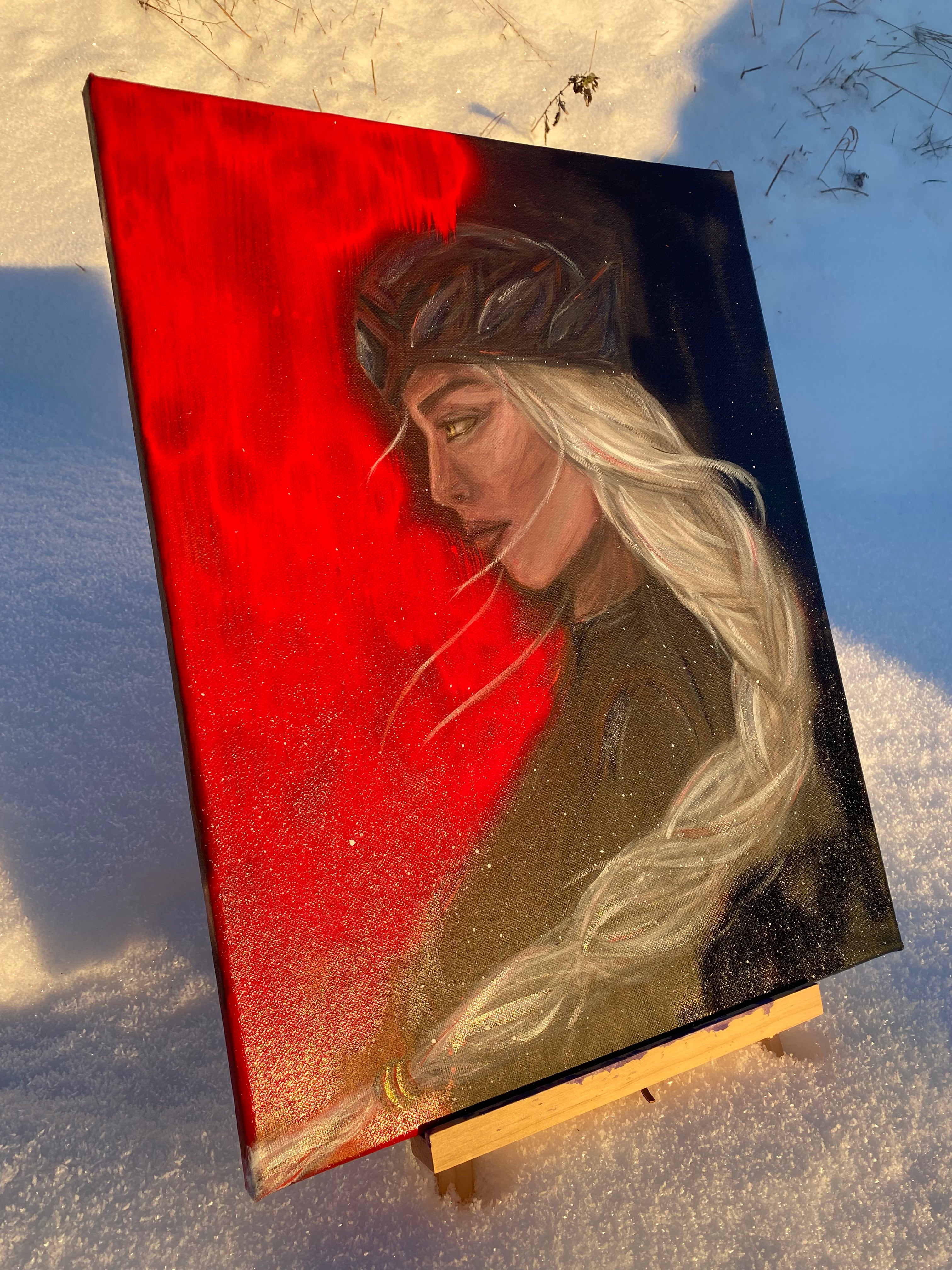 WHITE DEMON - canvas painting / ORIGINAL