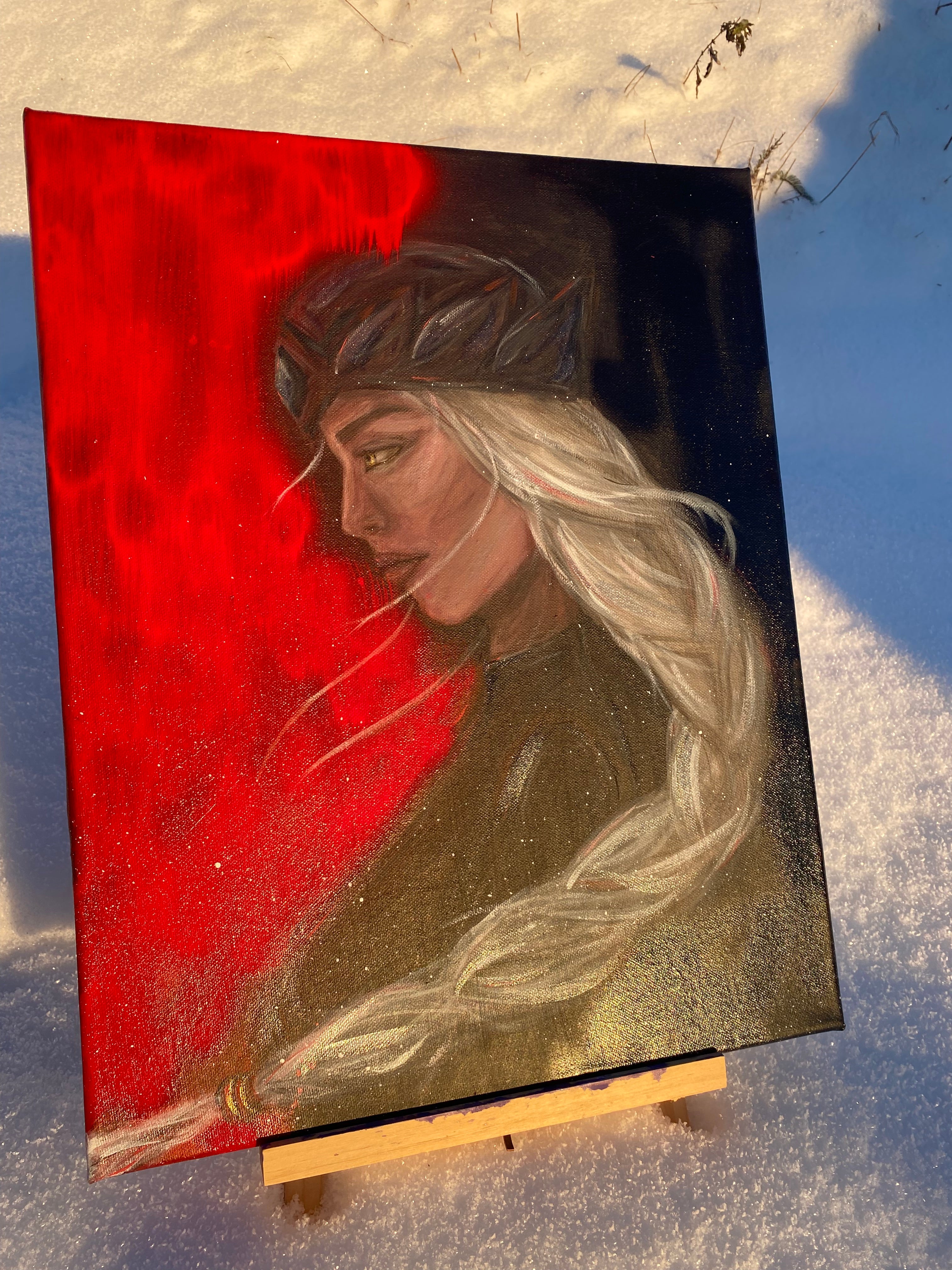 WHITE DEMON - canvas painting / ORIGINAL