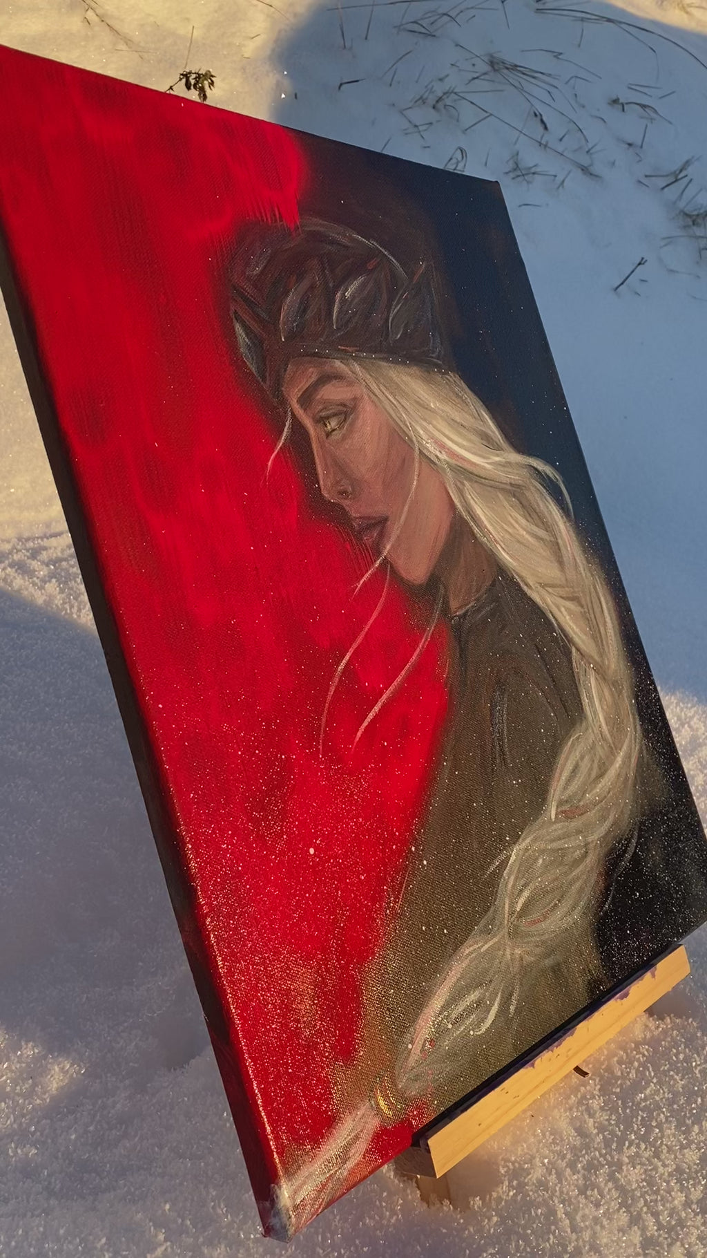 WHITE DEMON - canvas painting / ORIGINAL